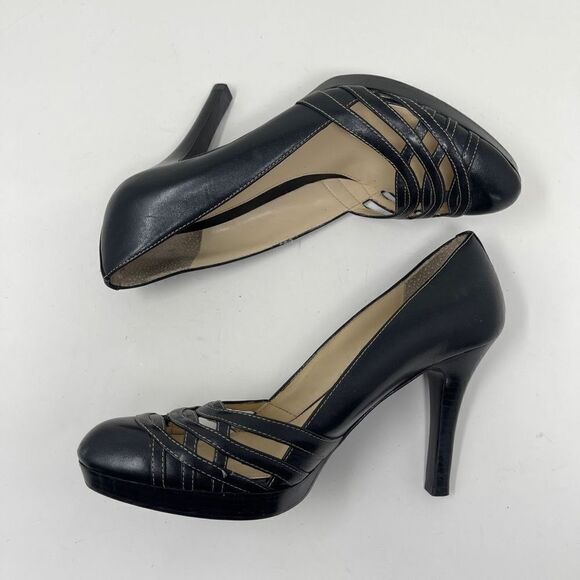 Lauren Ralph Lauren Women's Stiletto Heels Slip On Pumps Black Leather Size 7M - Picture 4 of 10